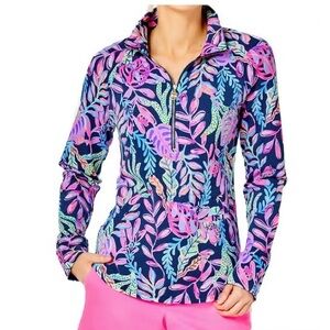 Lilly Pulitzer Skipper Popover Oyster Bay Navy You’ve Been Spotted UPF 50+